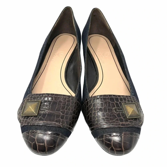 COLE HAAN Denim Faux Reptile Mixed Media Slip On Mixed Media Shoes - Picture 3 of 11